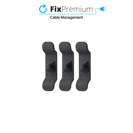 FixPremium - Organizator kablov - Ročaj - Komplet 3 kosov, črn