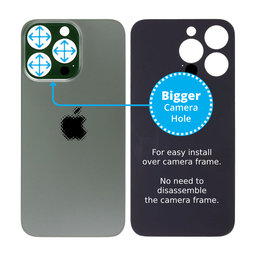 Apple iPhone 13 Pro - Steklo zadnjega ohišja s povečano odprtino za kamero (Alpine Green)