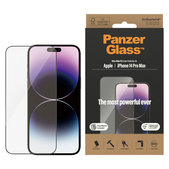 Kaljeno steklo UWF AB z aplikatorjem za iPhone 14 Pro Max, Črna, PanzerGlass