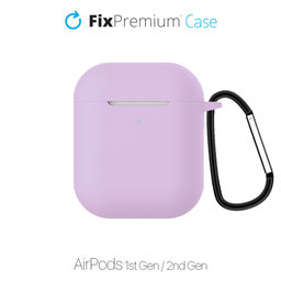 FixPremium - Silikonski ovitek za AirPods 1 in 2, lila