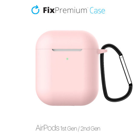 FixPremium - Silikonski ovitek za AirPods 1 in 2, roza