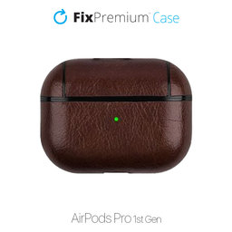 FixPremium - torbica iz umetnega usnja za AirPods Pro, rjava