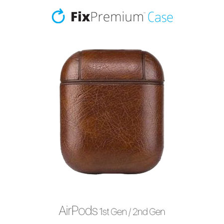 FixPremium - torbica iz umetnega usnja za AirPods 1 in 2, rjava