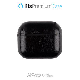 FixPremium - torbica iz umetnega usnja za AirPods 3, črna