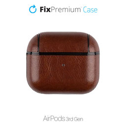 FixPremium - torbica iz umetnega usnja za AirPods 3, rjava