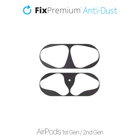 FixPremium - Nalepka proti prahu za AirPods 1 in 2, črna