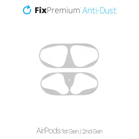 FixPremium - Nalepka proti prahu za AirPods 1 in 2, srebrna