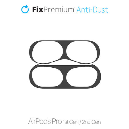 FixPremium - Nalepka proti prahu za AirPods Pro, črna