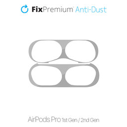FixPremium - Nalepka proti prahu za AirPods Pro, srebrna