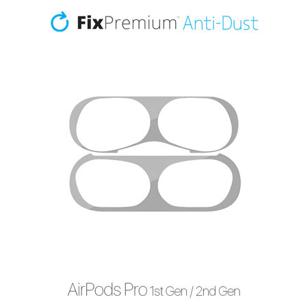 FixPremium - Nalepka proti prahu za AirPods Pro, srebrna
