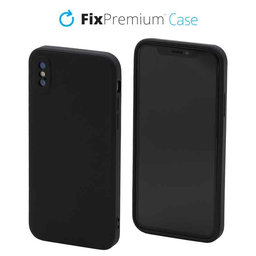 FixPremium - Silikonski ovitek za iPhone X in XS, črn