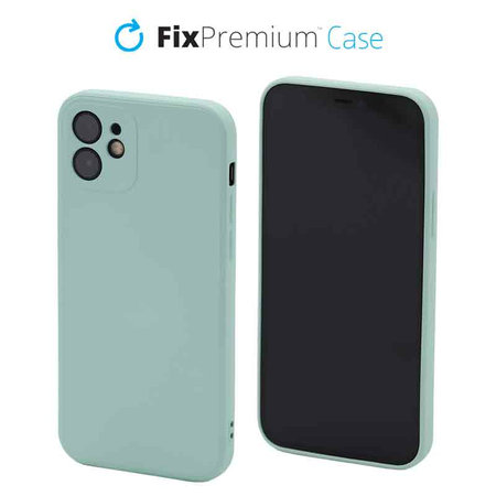 FixPremium - Silikonski ovitek za iPhone 12, svetlo cyan