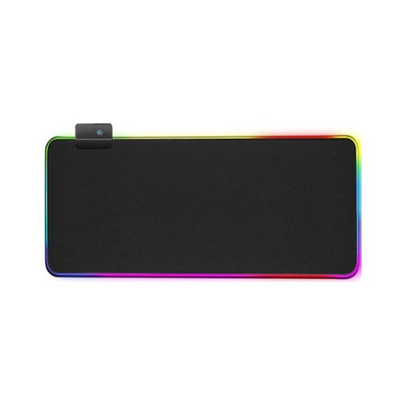 FixPremium - Podloga za miško in tipkovnico z RGB osvetlitvijo ozadja, 90x40cm, črna