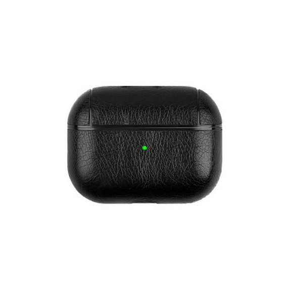 FixPremium - torbica iz umetnega usnja za AirPods Pro, črna