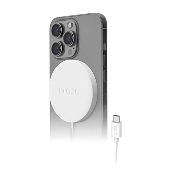 SBS - MagSafe Polnilec, 15W, bela