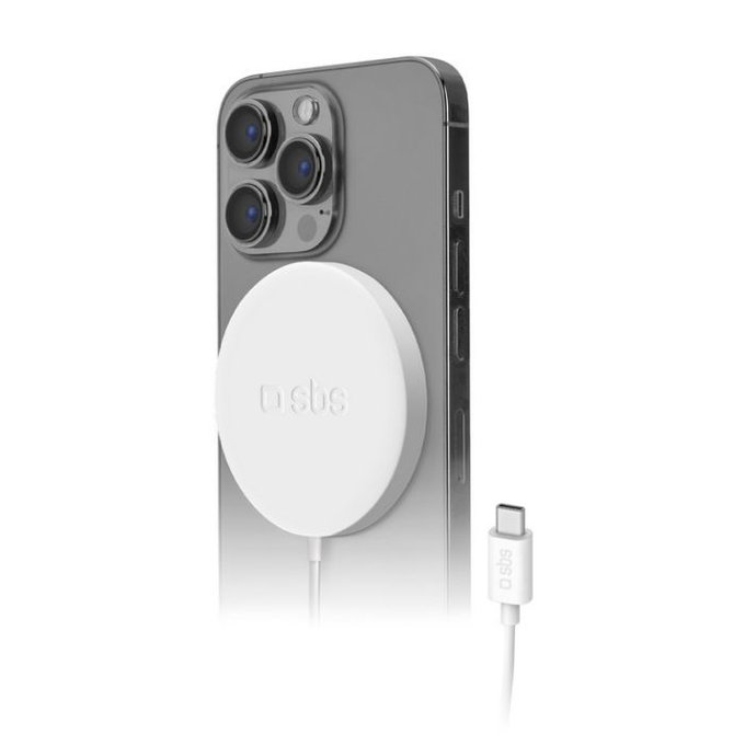 SBS - MagSafe Polnilec, 15W, bela