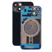 Apple iPhone 14 - Steklo zadnjega ohišja + Leča kamere + Kovinska plošča + Magsafe magnet (Midnight)
