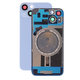 Apple iPhone 14 - Steklo zadnjega ohišja + Leča kamere + Kovinska plošča + Magsafe magnet (Blue)