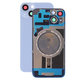 Apple iPhone 14 - Steklo zadnjega ohišja + Leča kamere + Kovinska plošča + Magsafe magnet (Blue)