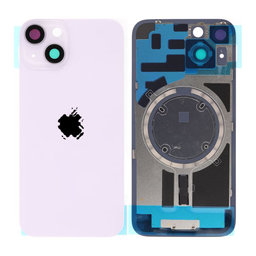 Apple iPhone 14 - Steklo zadnjega ohišja + Leča kamere + Kovinska plošča + Magsafe magnet (Purple)