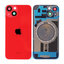Apple iPhone 14 - Steklo zadnjega ohišja + Leča kamere + Kovinska plošča + Magsafe magnet (Red)