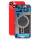 Apple iPhone 14 Plus - Steklo zadnjega ohišja + Leča kamere + Kovinska plošča + Magsafe magnet (Red)