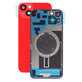 Apple iPhone 14 Plus - Steklo zadnjega ohišja + Leča kamere + Kovinska plošča + Magsafe magnet (Red)