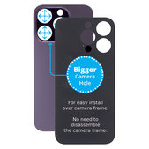 Apple iPhone 14 Pro - steklo zadnjega ohišja s povečano odprtino za kamero (deep purple)