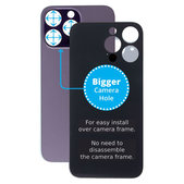 Apple iPhone 14 Pro Max - Steklo zadnjega ohišja s povečano odprtino za kamero (Deep Purple)