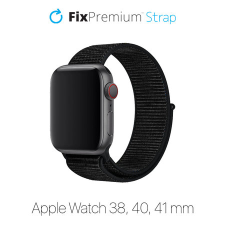 FixPremium - Najlonski pašček za Apple Watch (38, 40 in 41mm), črn