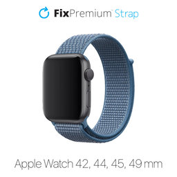 FixPremium - Najlonski pašček za Apple Watch (42, 44, 45 in 49mm), moder