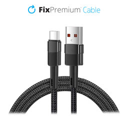 FixPremium - USB-C / USB kabel s hitrim polnjenjem (1m), črn