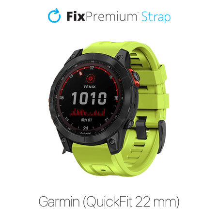 FixPremium - Silikonski trak za Garmin (QuickFit 22mm), zelen