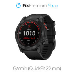 FixPremium - Silikonski trak za Garmin (QuickFit 22mm), črn