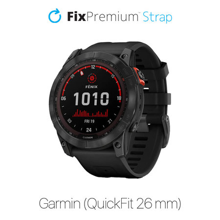 FixPremium - Silikonski trak za Garmin (QuickFit 26mm), črn