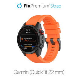FixPremium - Silikonski trak za Garmin (QuickFit 22mm), oranžen