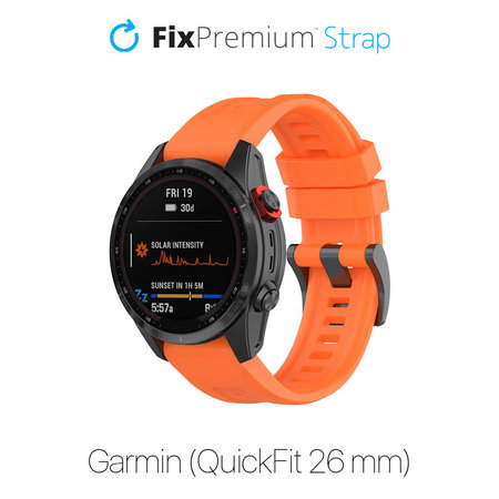 FixPremium - Silikonski trak za Garmin (QuickFit 26mm), oranžen