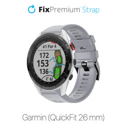 FixPremium - Silikonski trak za Garmin (QuickFit 26mm), siv
