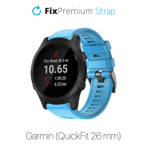 FixPremium - Silikonski trak za Garmin (QuickFit 26mm), moder