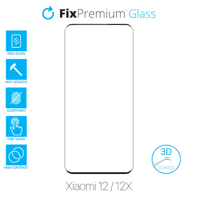 FixPremium Glass - 3D Kaljeno Steklo za Xiaomi 12 in 12X