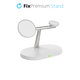 FixPremium - MagSafe stojalo 3 v 1 za iPhone, Apple Watch in AirPods, belo