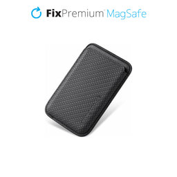 FixPremium - MagSafe Carbon Wallet, črna