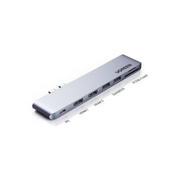 UGREEN - Dual USB-C Hub 7v1, siv