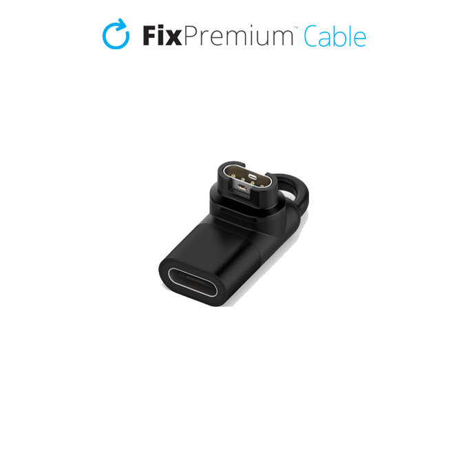 FixPremium - Redukcija USB-C na Garmin konektor za ure, črna