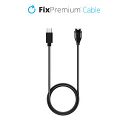 FixPremium - polnilni kabel USB-C za uro Garmin, črn