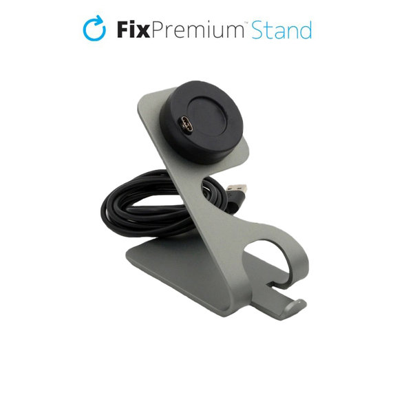 FixPremium - polnilno stojalo za uro Garmin, vesoljsko siva