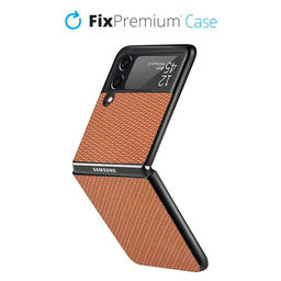 FixPremium - Carbon ovitek za Samsung Galaxy Z Flip 3, rjav