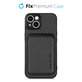 FixPremium - Carbon ovitek z MagSafe Wallet za iPhone 13 mini, črn