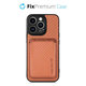 FixPremium - Carbon ovitek z denarnico MagSafe Wallet za iPhone 14 Pro Max, rjav