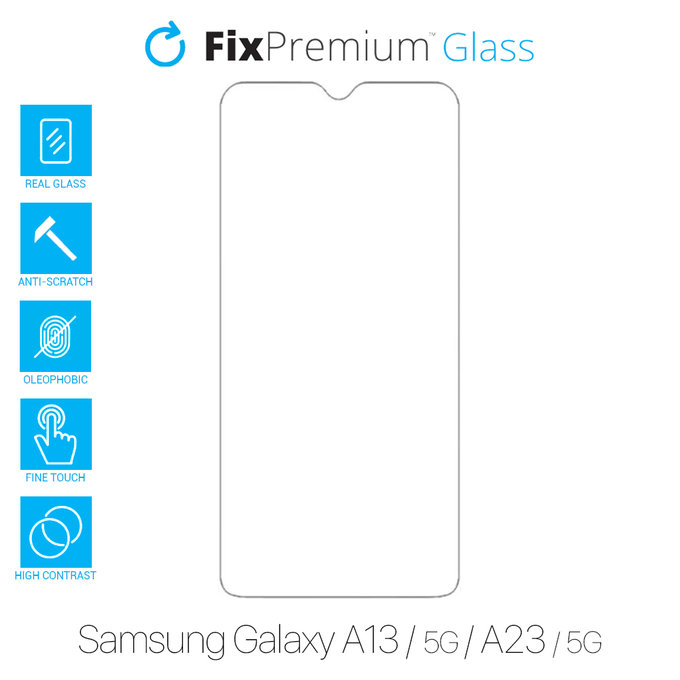 FixPremium Glass - Kaljeno Steklo za Samsung Galaxy A13, A13 5G, A23 in A23 5G